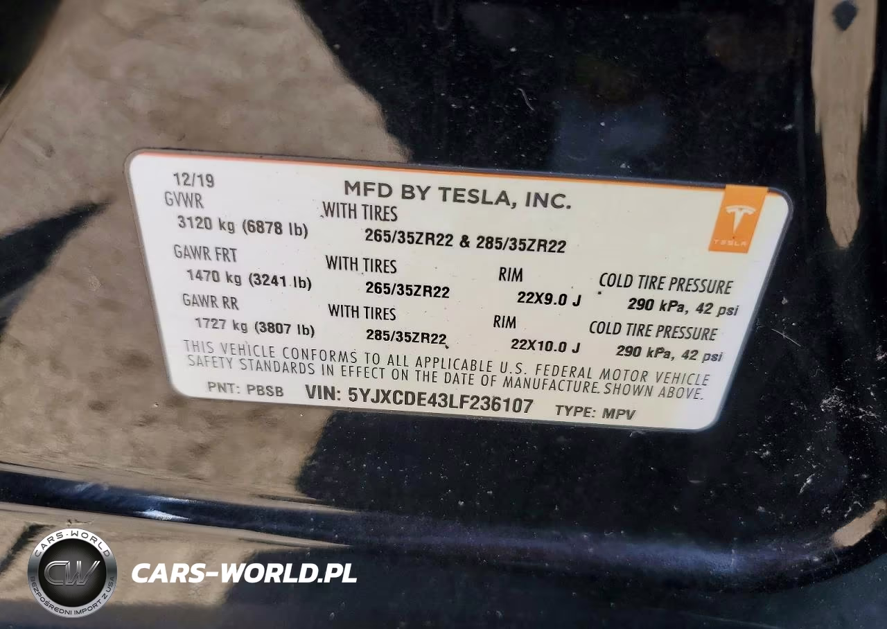 2020 Tesla Model X VIN:5YJXCDE43LF236107 - 12