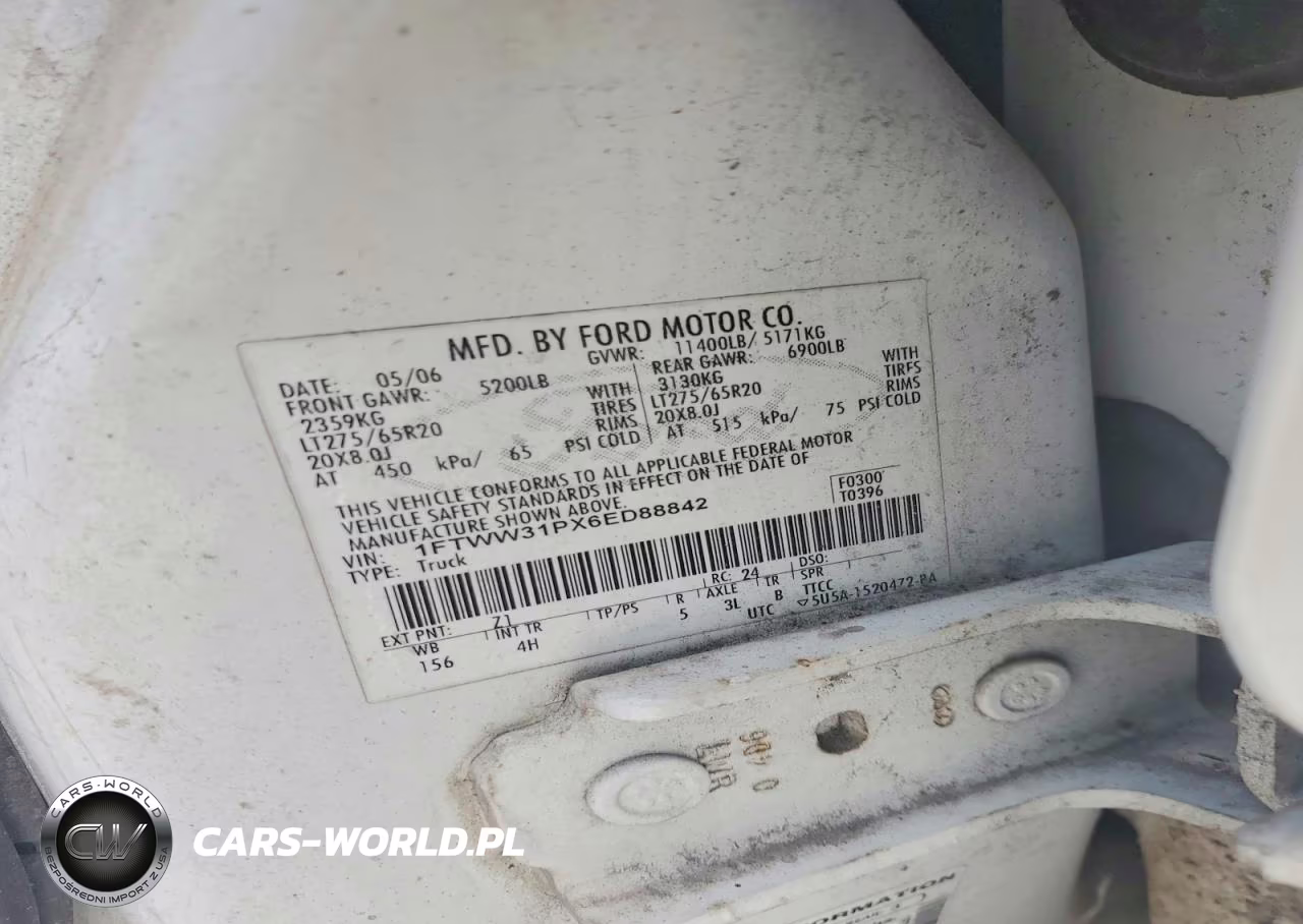 2006 Ford F350 Srw Super Duty VIN:1FTWW31PX6ED88842 - 12
