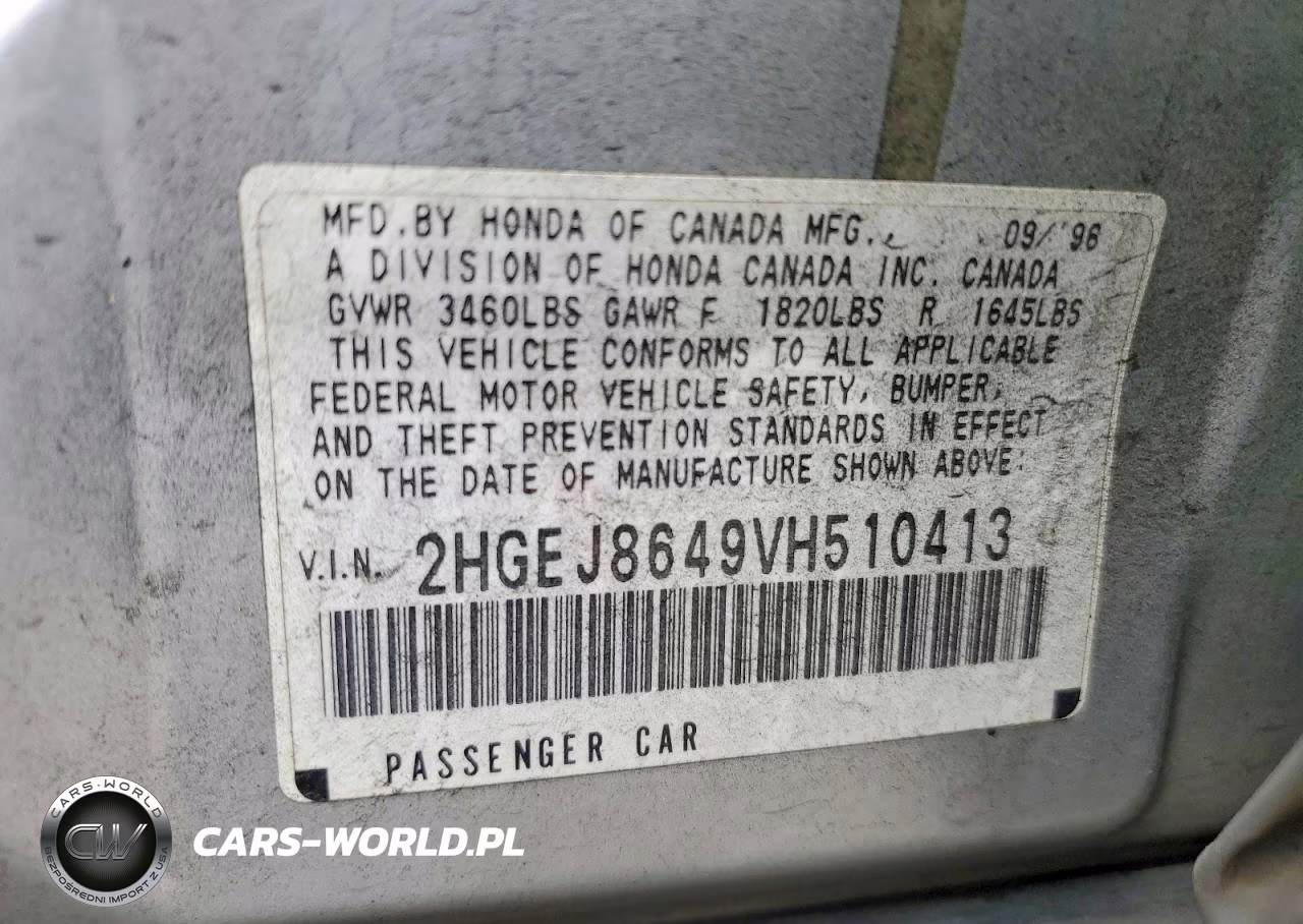 1997 Honda Civic Ex VIN:2HGEJ8649VH510413 - 12