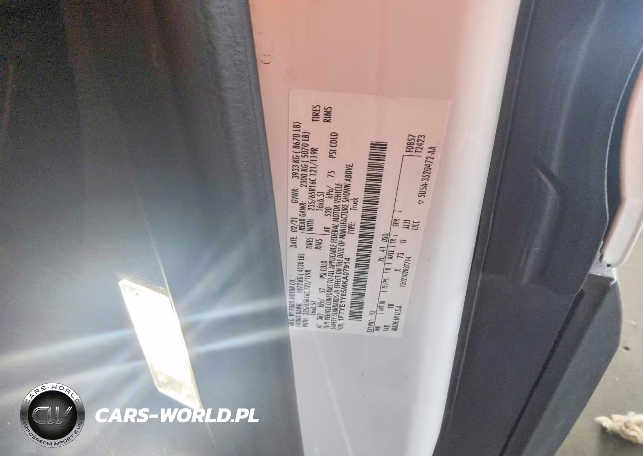 2021 Ford Transit T-150 VIN:1FTYE1Y85MKA07914 - 13