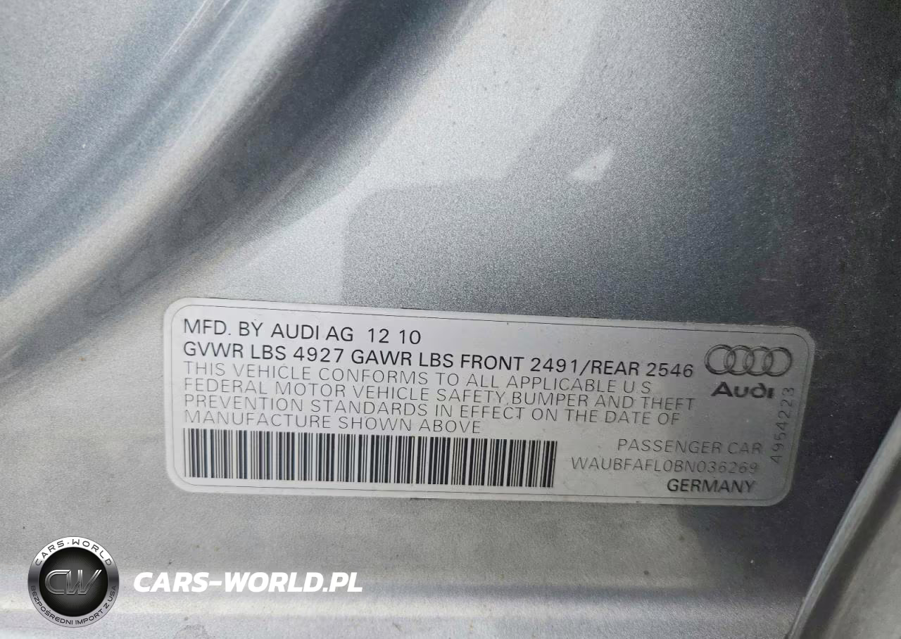 2011 Audi A4 Premium VIN:WAUBFAFL0BN036269 - 12