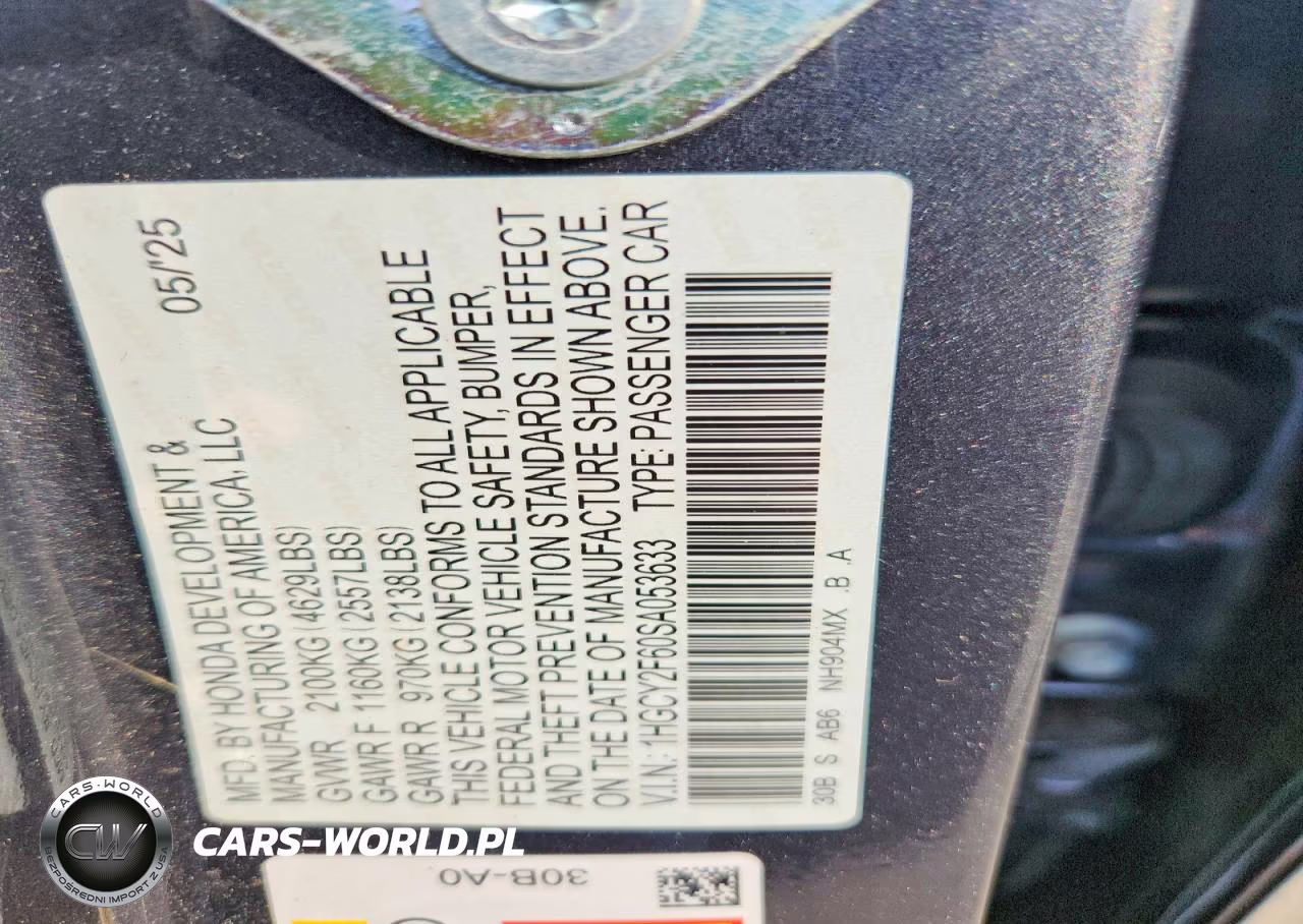2025 Honda Accord Hybrid Exl VIN:1HGCY2F60SA053633 - 12