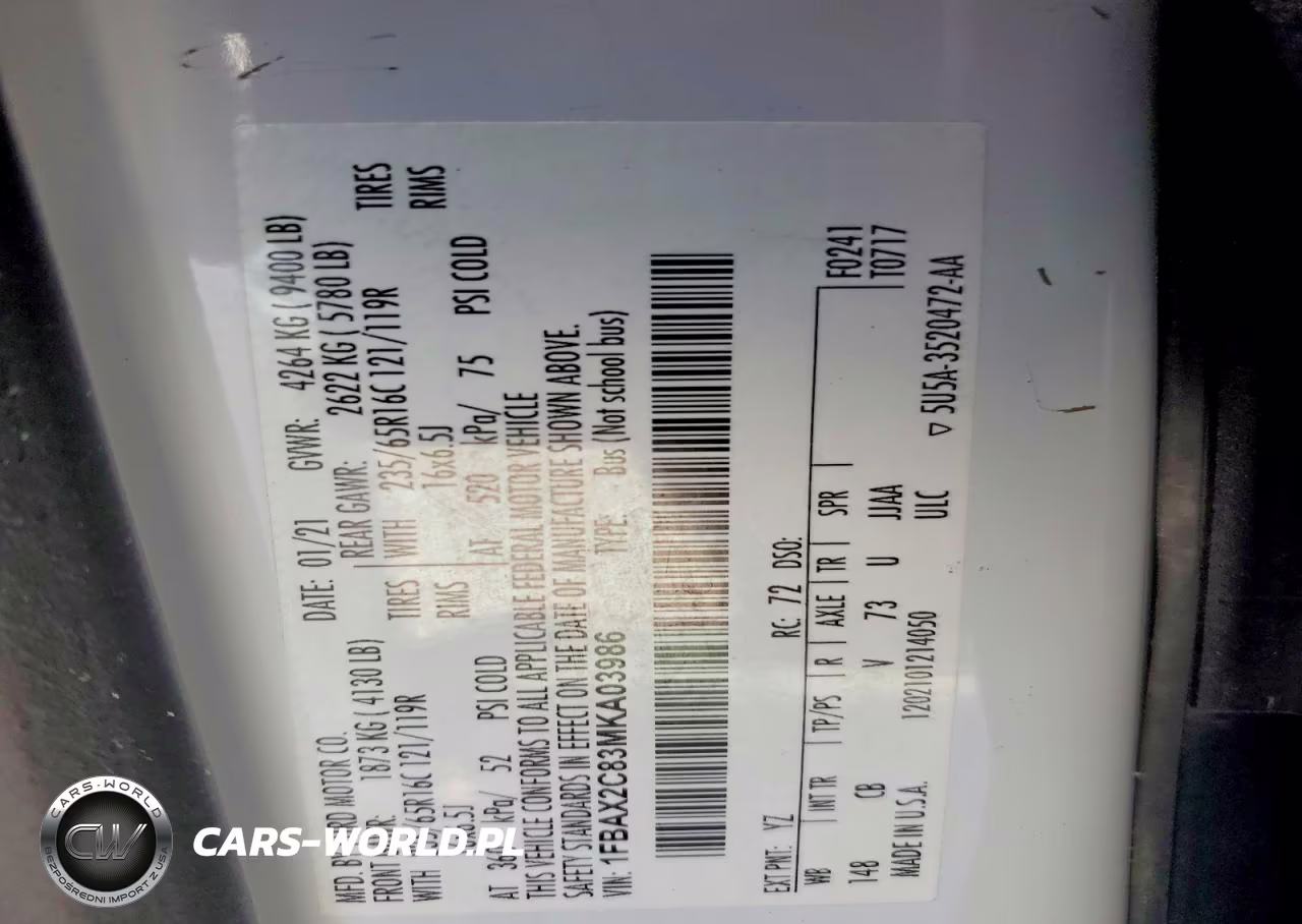 2021 Ford Transit T-350 VIN:1FBAX2C83MKA03986 - 13