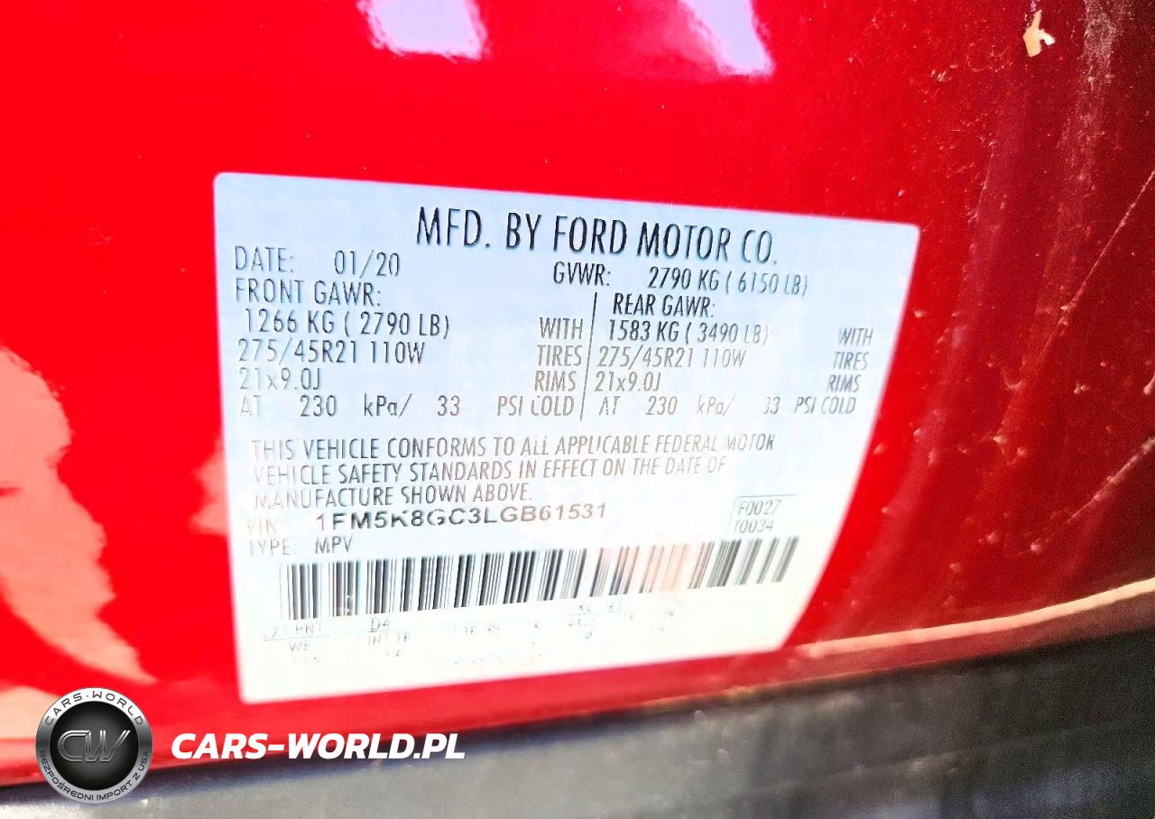 2020 Ford Explorer St VIN:1FM5K8GC3LGB61531 - 13
