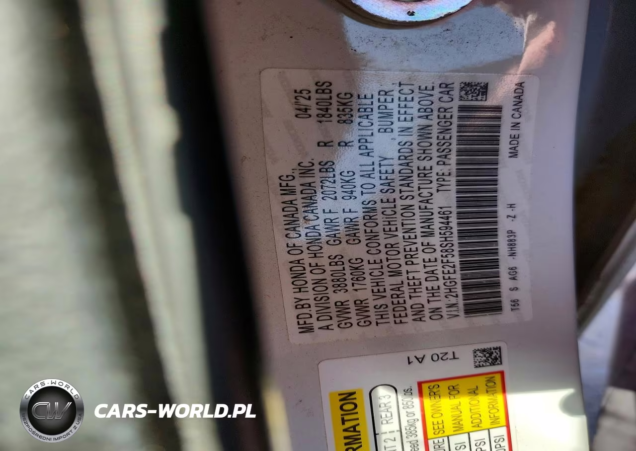 2025 Honda Civic Sport VIN:2HGFE2F58SH594461 - 12