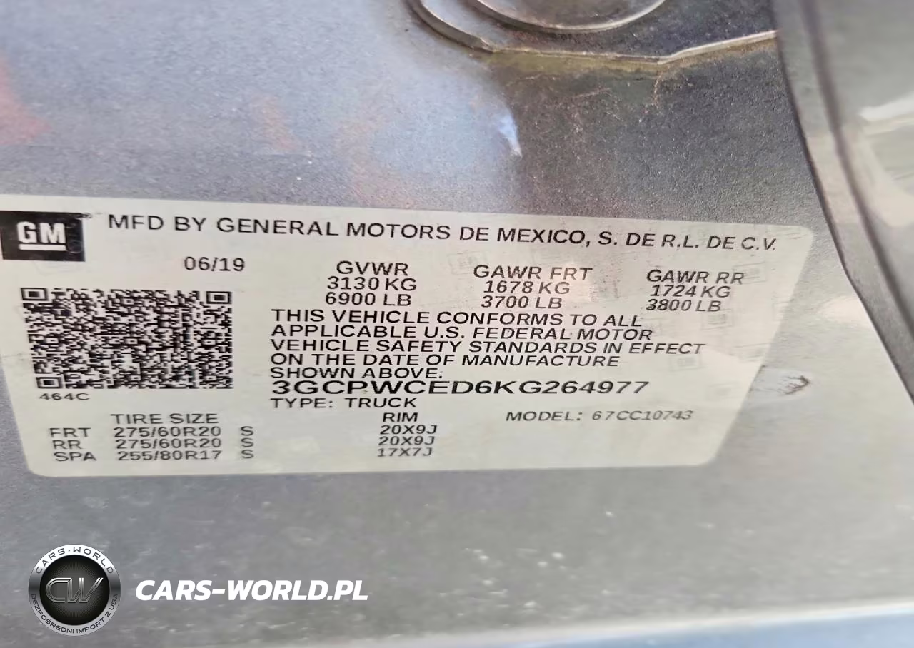 2019 Chevrolet Silverado C1500 Lt VIN:3GCPWCED6KG264977 - 12