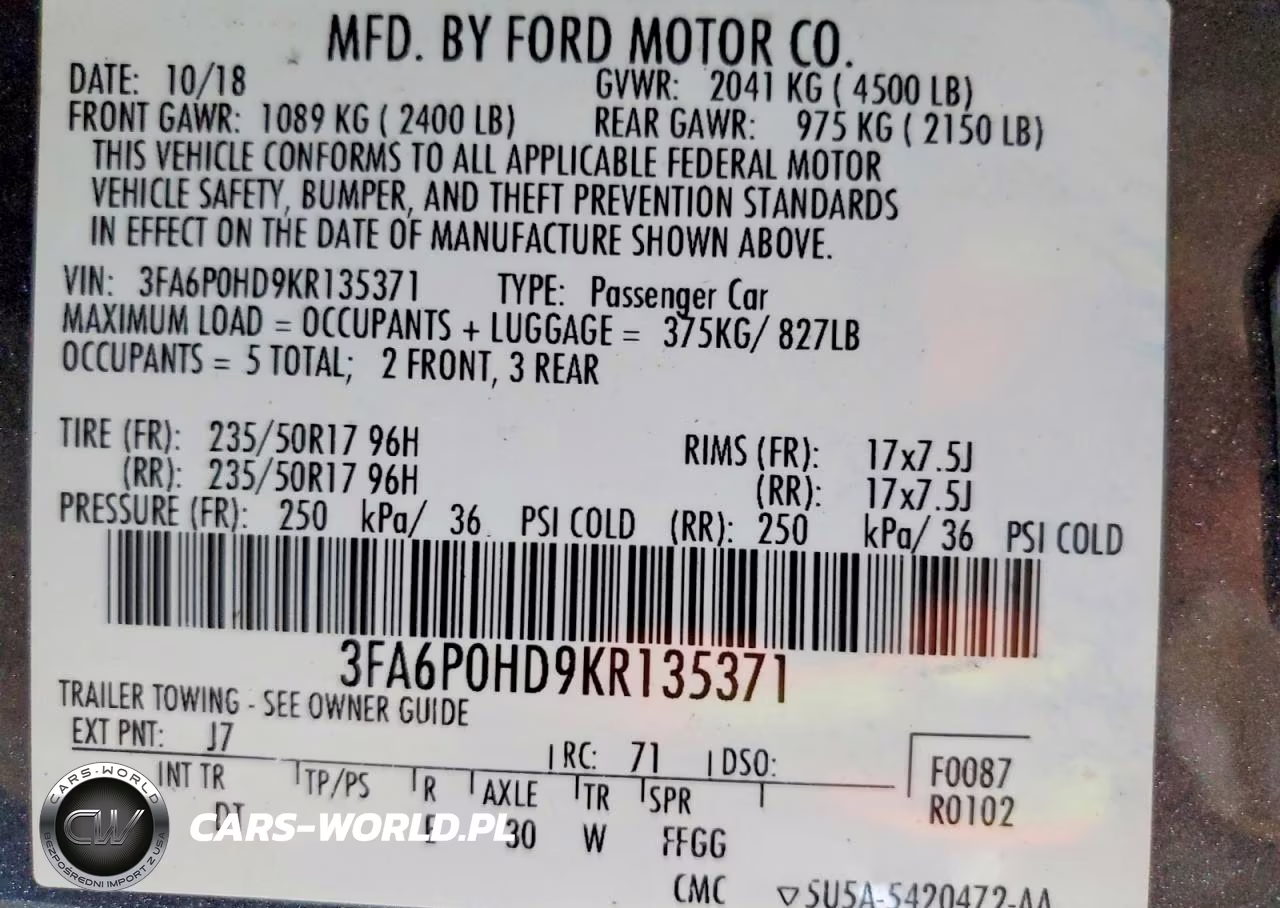 2019 Ford Fusion Se VIN:3FA6P0HD9KR135371 - 12
