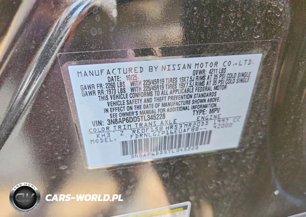 2026 Nissan Kicks Sr VIN:3N8AP6DD5TL345228 - 12