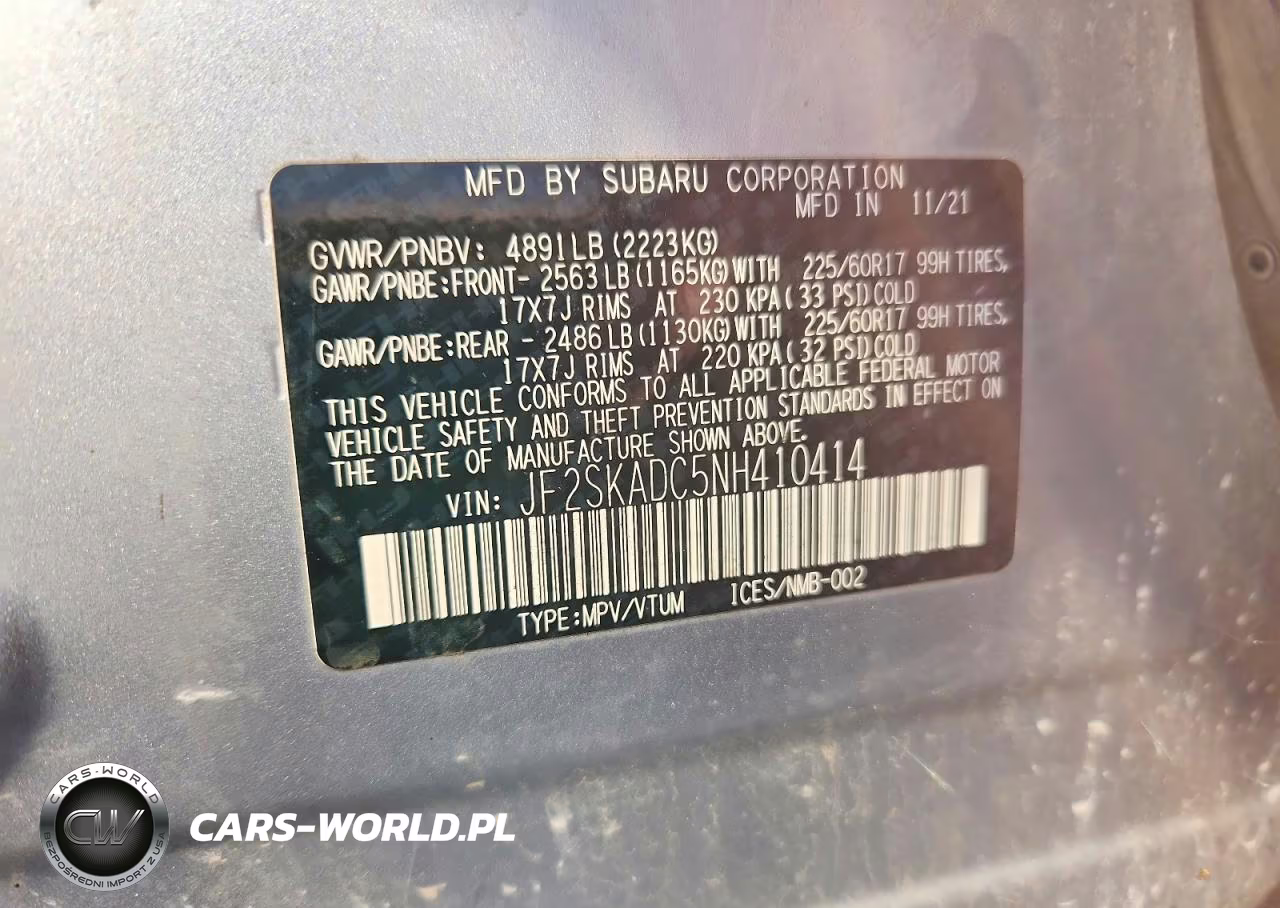 2022 Subaru Forester Premium VIN:JF2SKADC5NH410414 - 13