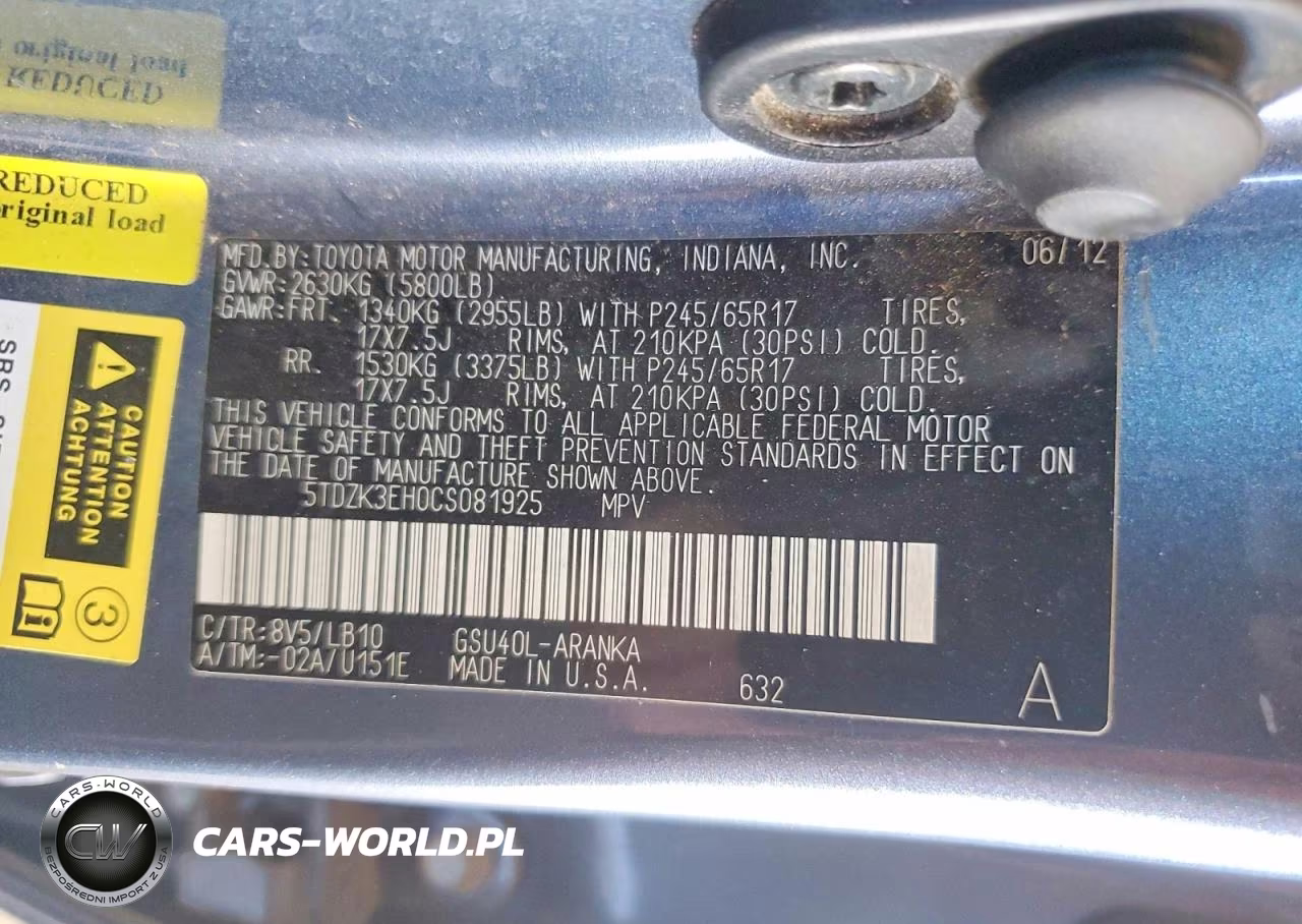 2012 Toyota Highlander Se VIN:5TDZK3EH0CS081925 - 13