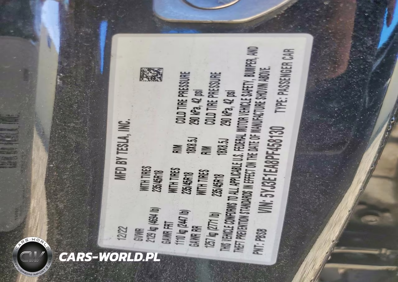 2023 Tesla Model 3 VIN:5YJ3E1EA8PF458130 - 12