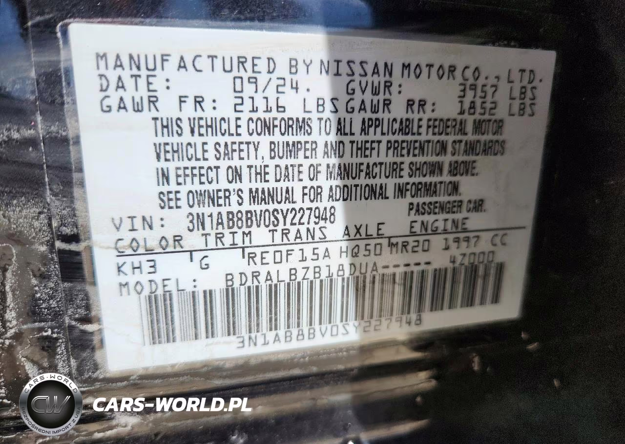 2025 Nissan Sentra S VIN:3N1AB8BV0SY227948 - 13
