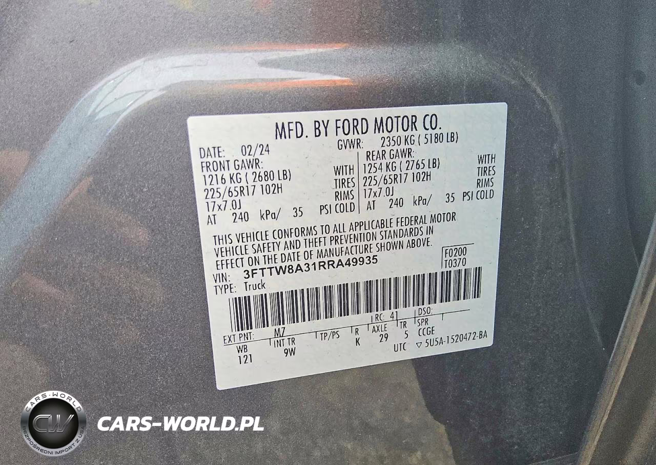 2024 Ford Maverick Xl VIN:3FTTW8A31RRA49935 - 12