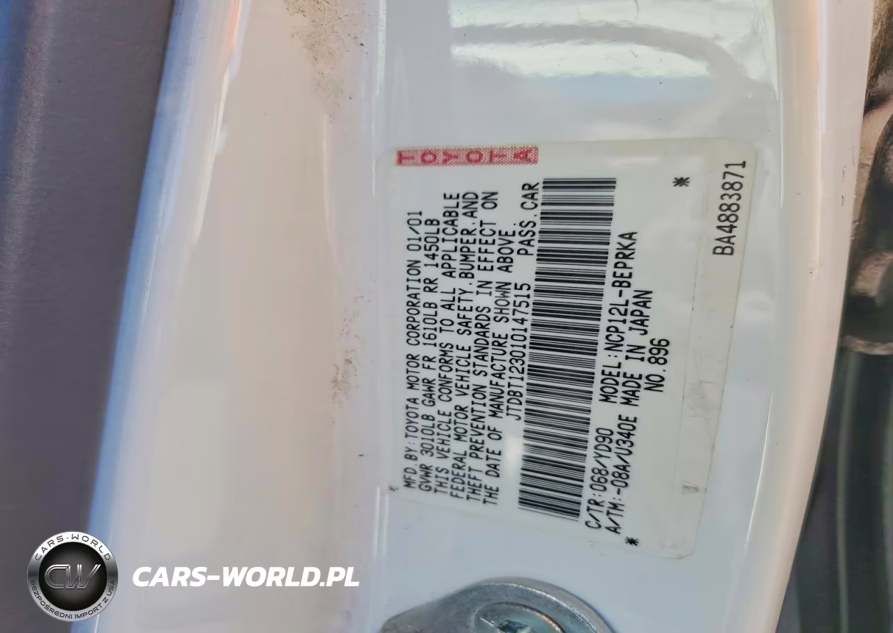 2001 Toyota Echo Base VIN:JTDBT123010147515 - 12