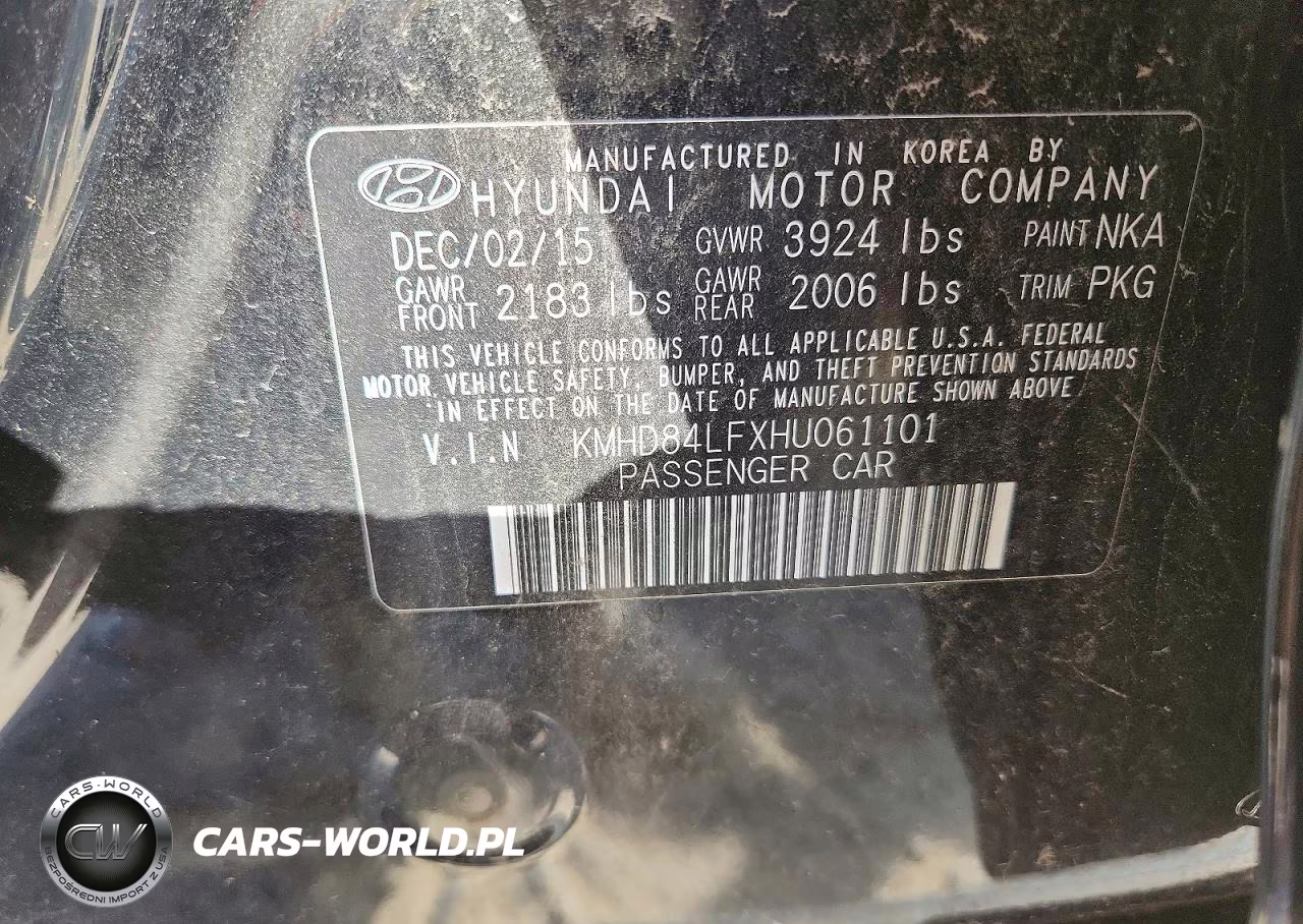 2017 Hyundai Elantra Se VIN:KMHD84LFXHU061101 - 12