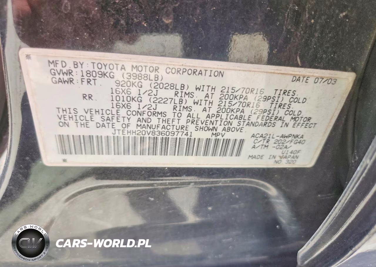 2003 Toyota Rav4 Base VIN:JTEHH20V836097741 - 14