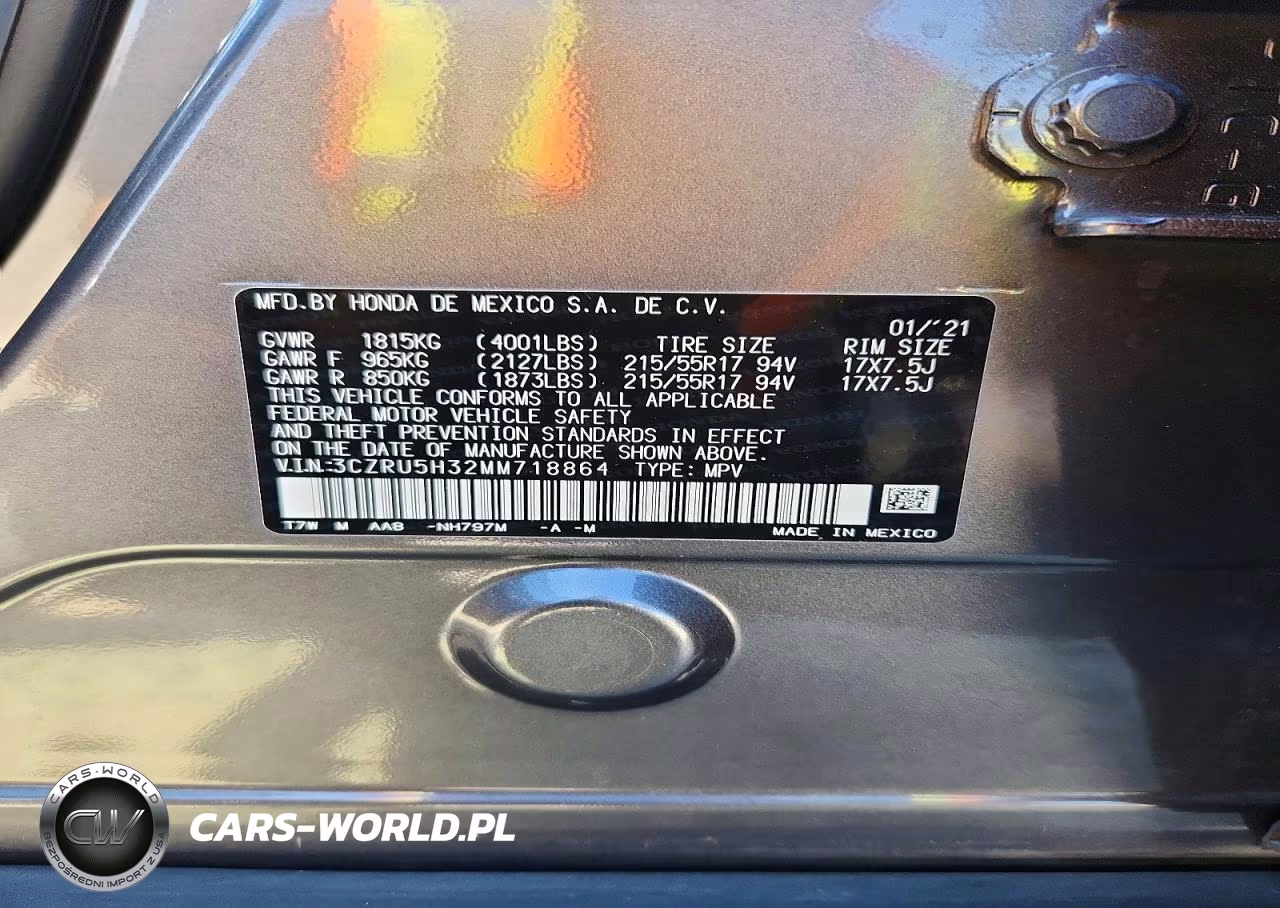 2021 Honda Hr-V Lx VIN:3CZRU5H32MM718864 - 13