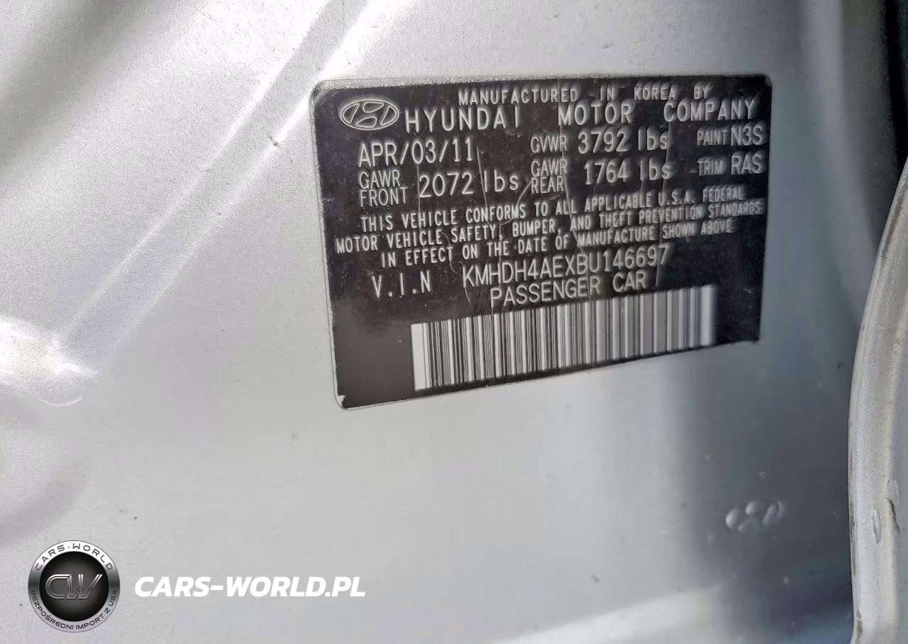 2011 Hyundai Elantra Gls VIN:KMHDH4AEXBU146697 - 12
