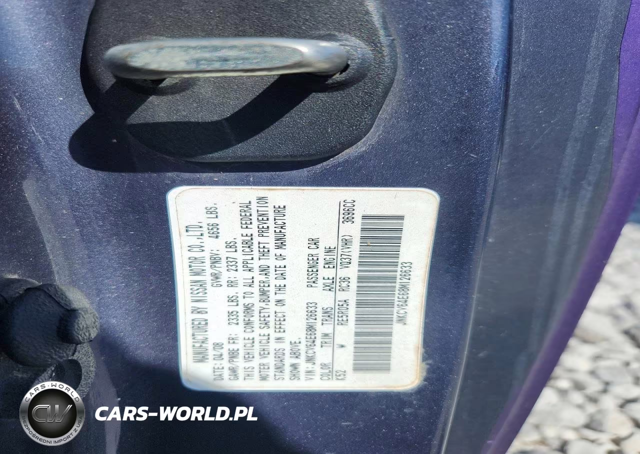 2008 Infiniti G37 Base VIN:JNKCV64E68M101800 - 12