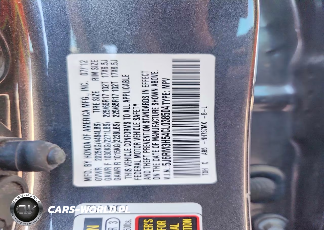 2012 Honda Cr-V Ex VIN:5J6RM3H54CL038504 - 13