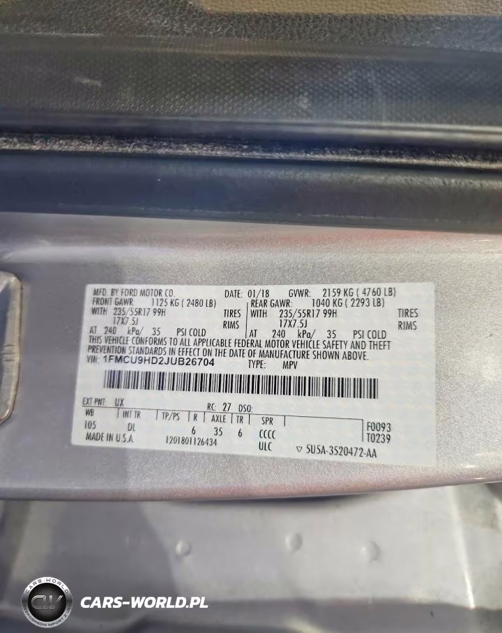 2018 Ford Escape Sel VIN:1FMCU9HD2JUB26704 - 13