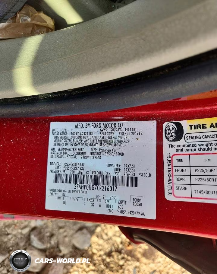 2012 Ford Fusion Se VIN:3FAHP0HG7CR216017 - 12