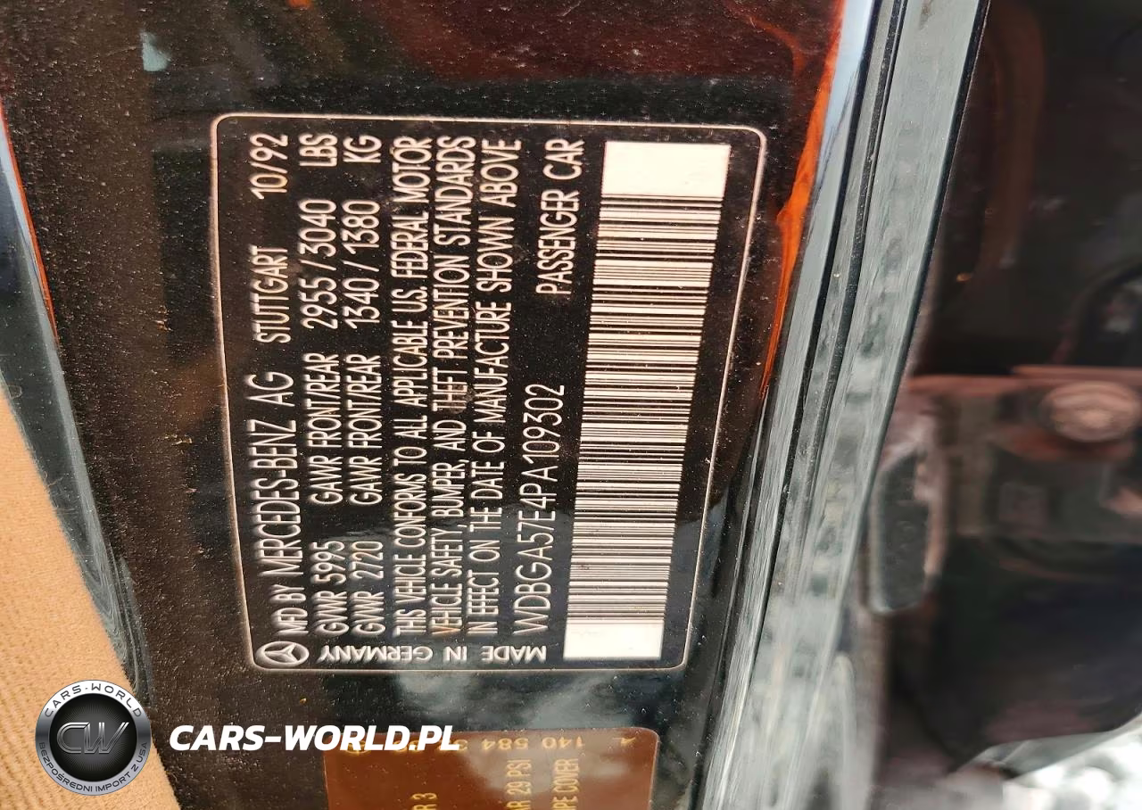 1993 Mercedes-Benz 600 Sel VIN:WDBGA57E4PA109302 - 12