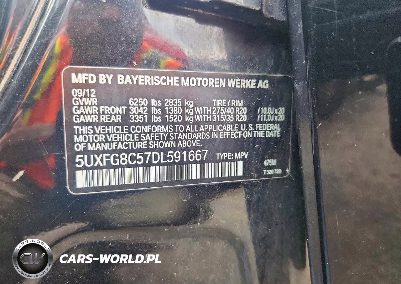 2013 BMW X6 xDrive50I VIN:5UXFG8C57DL591667 - 13