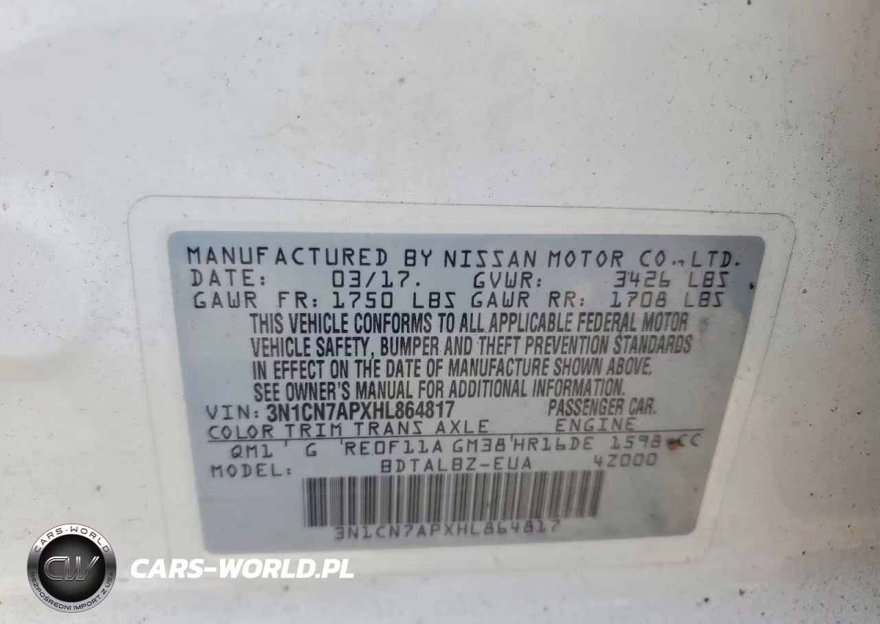 2017 Nissan Versa 1.6 Sv VIN:3N1CN7APXHL864817 - 12