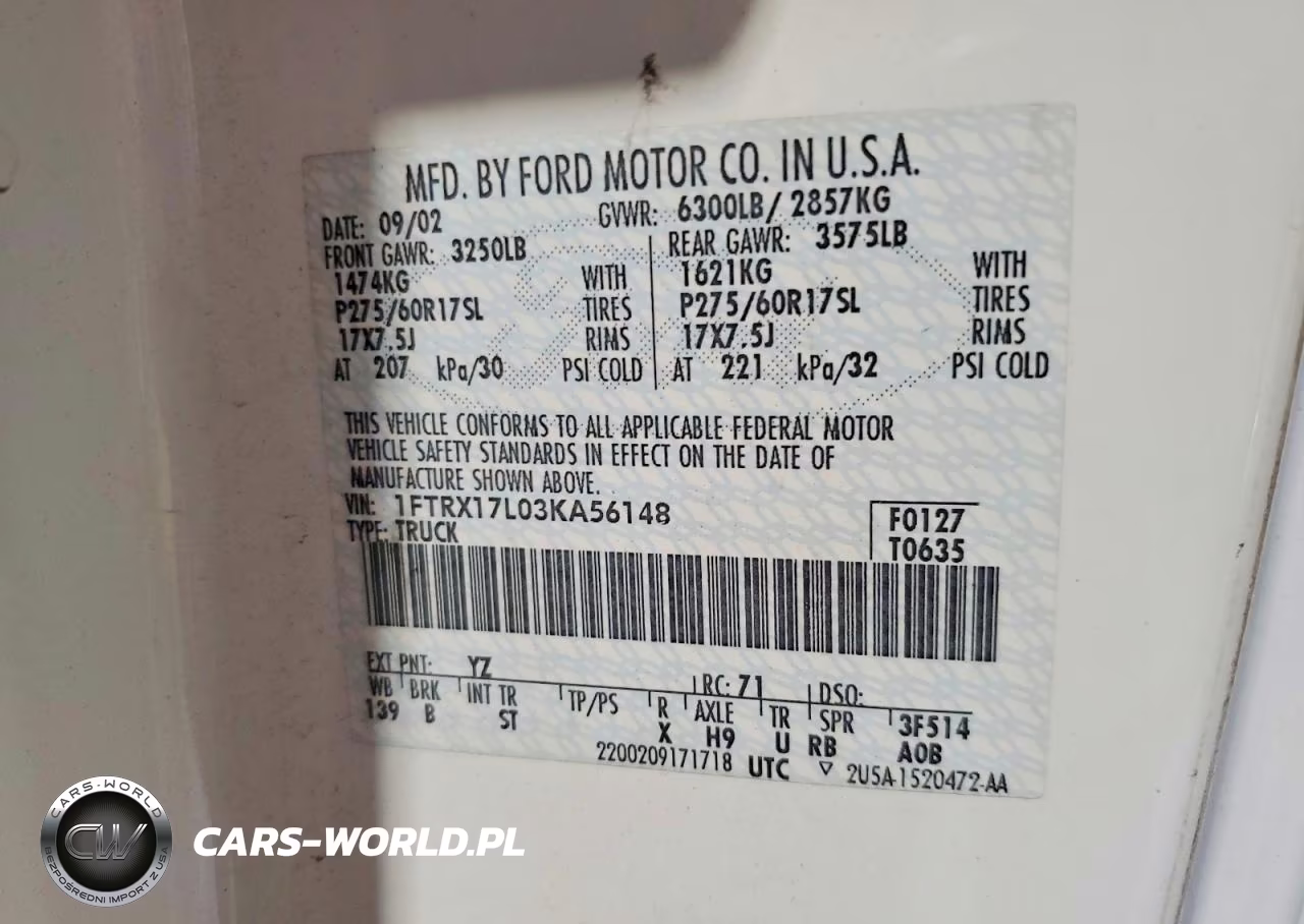 2003 Ford F150 VIN:1FTRX17L03KA56148 - 12