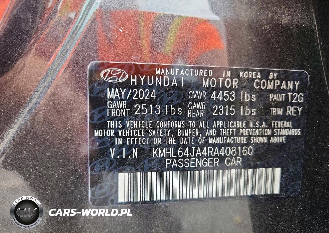 2024 Hyundai Sonata Sel VIN:KMHL64JA4RA408160 - 12