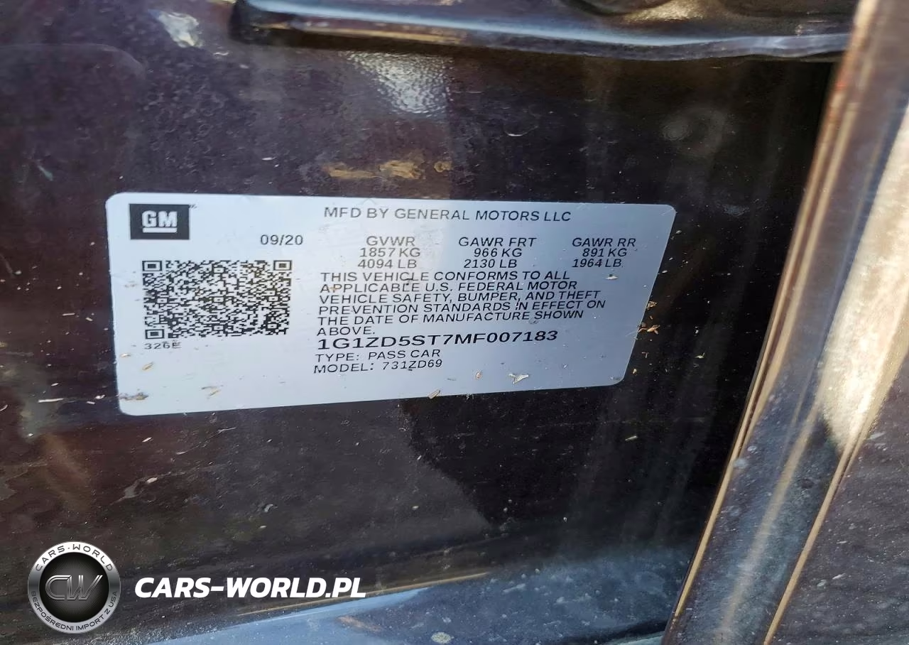 2021 Chevrolet Malibu Lt VIN:1G1ZD5ST7MF007183 - 12