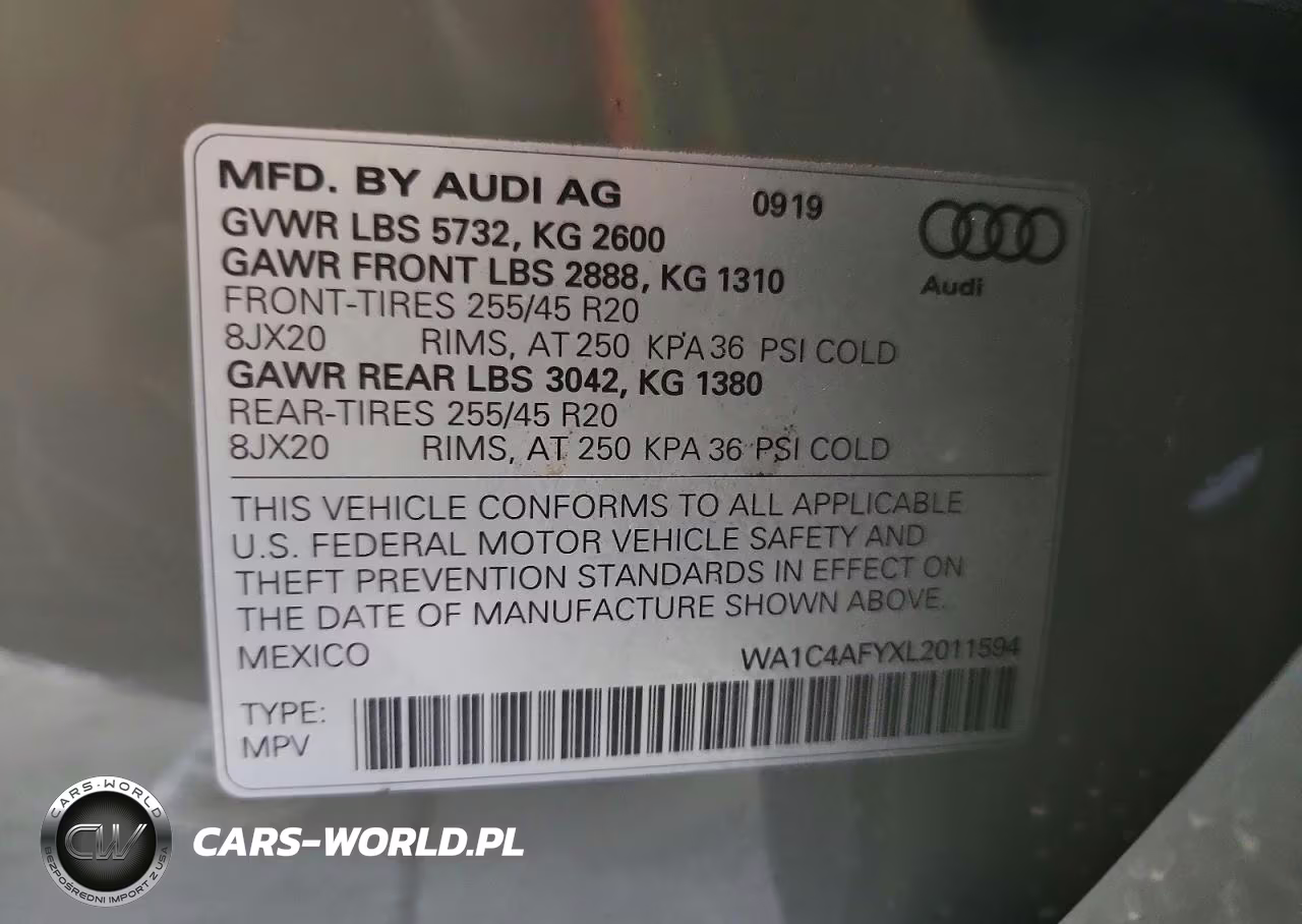 2020 Audi Sq5 Prestige VIN:WA1C4AFYXL2011594 - 13