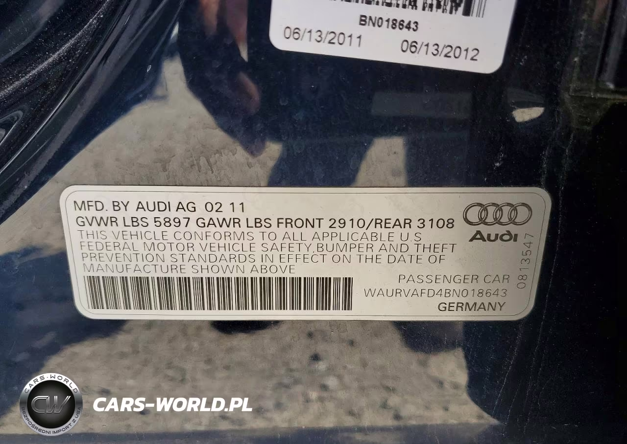 2011 Audi A8 L Quattro VIN:WAURVAFD4BN018643 - 13