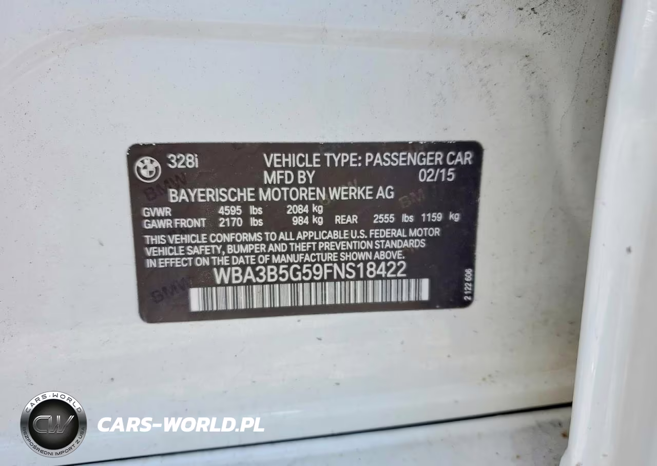 2015 BMW 328 Xi Sulev VIN:WBA3B5G59FNS18422 - 12