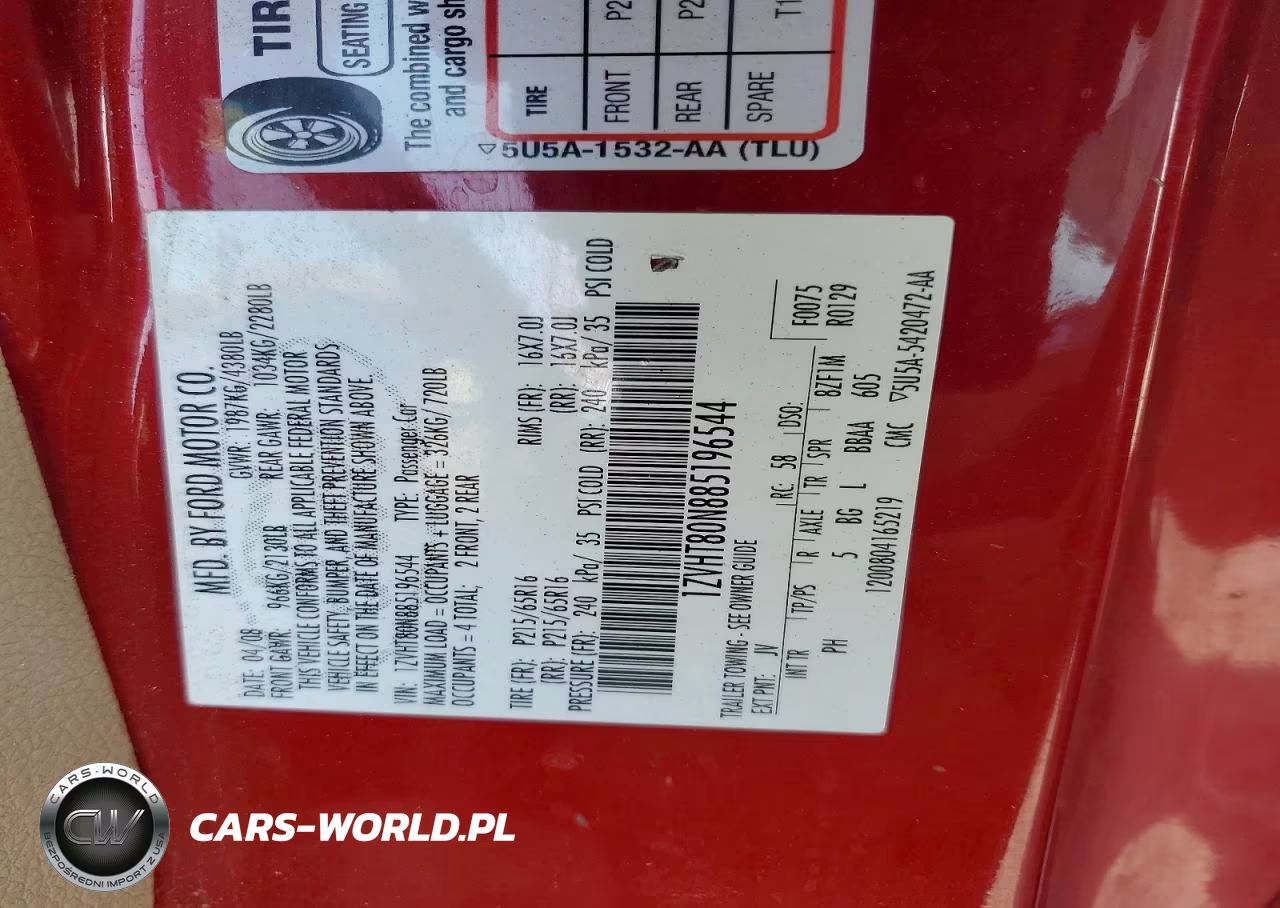 2008 Ford Mustang VIN:1ZVHT80N885196544 - 12