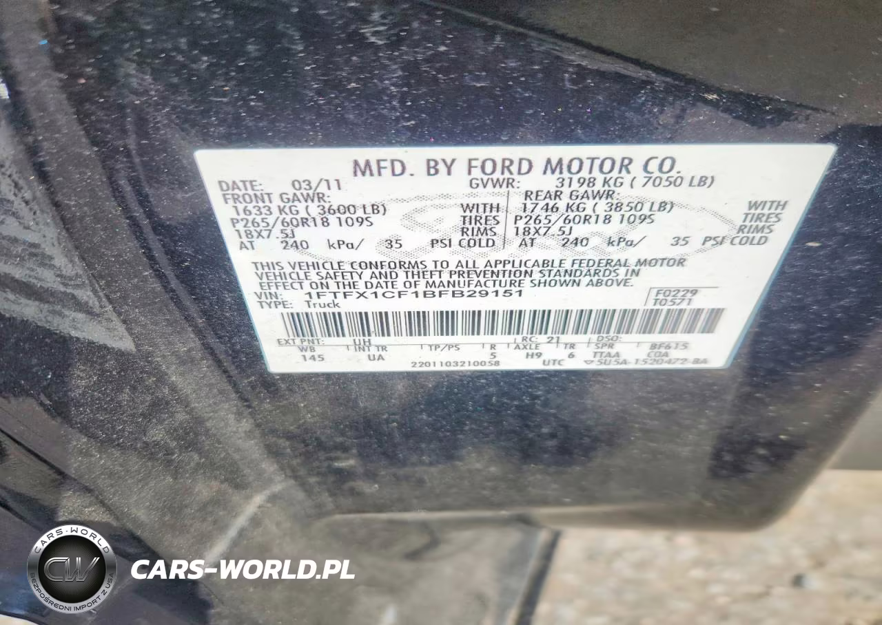 2011 Ford F150 Super Cab VIN:1FTFX1CF1BFB29151 - 12