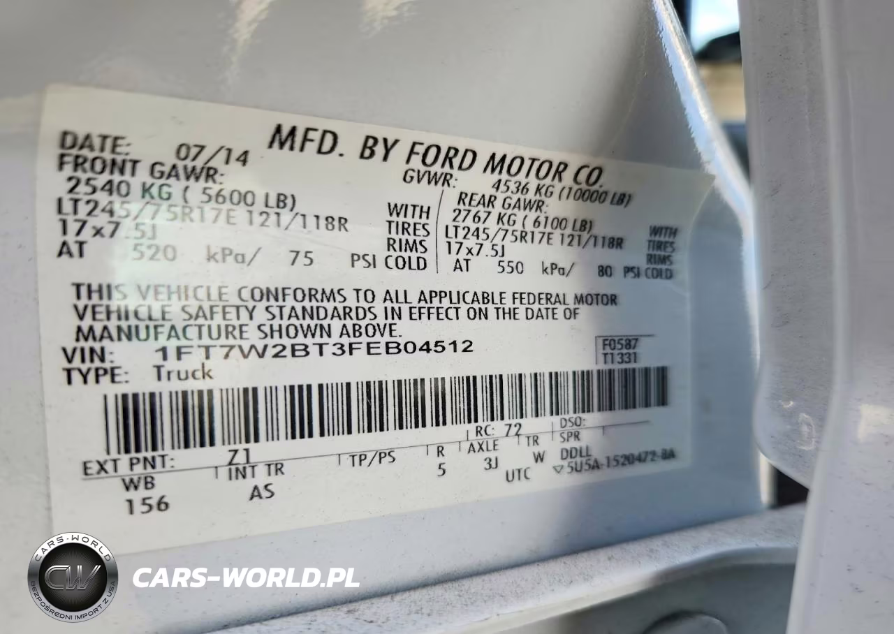 2015 Ford F250 Super Duty VIN:1FT7W2BT3FEB04512 - 13