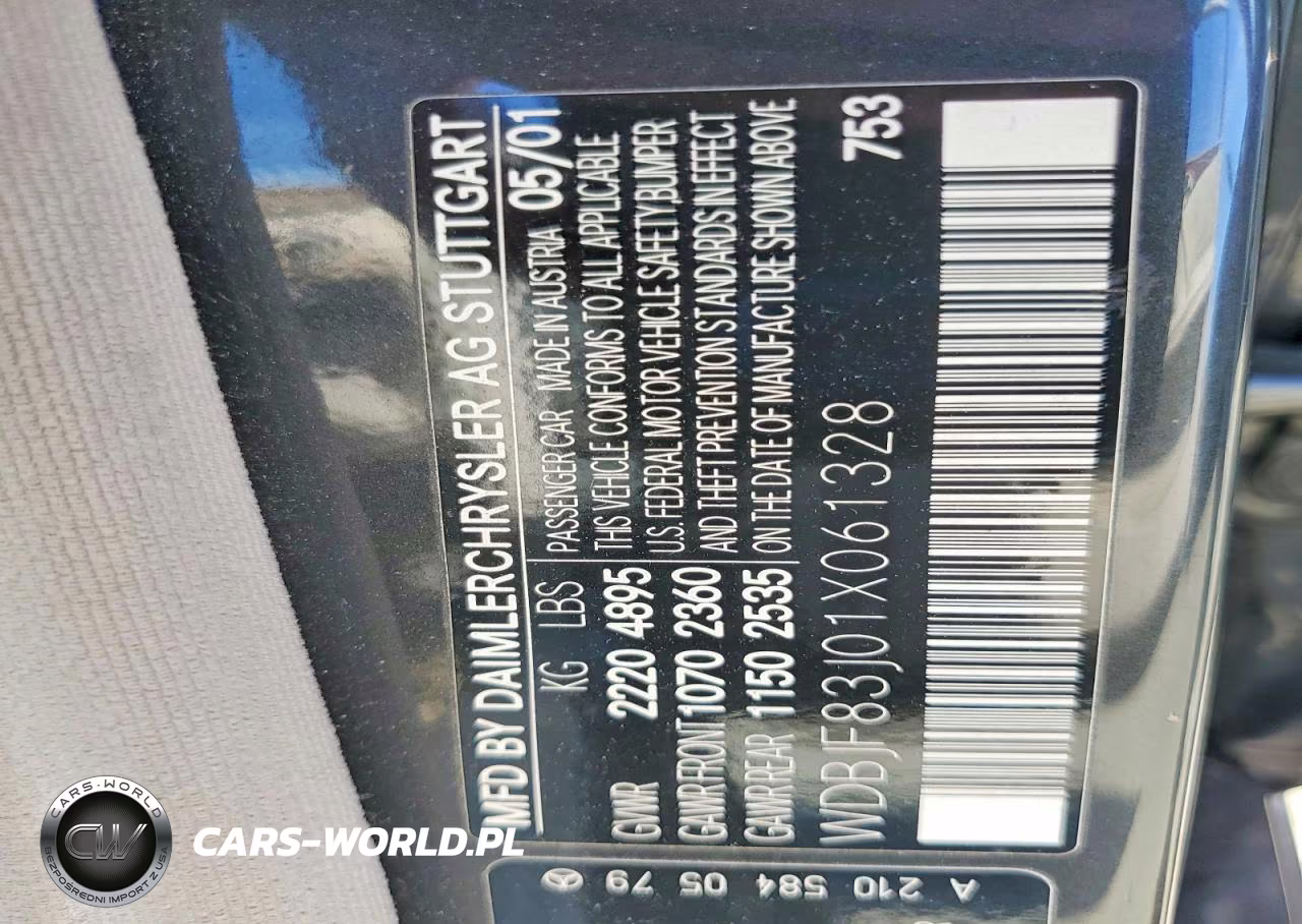 2001 Mercedes-Benz E 430 VIN:WDBJF83J01X061328 - 12