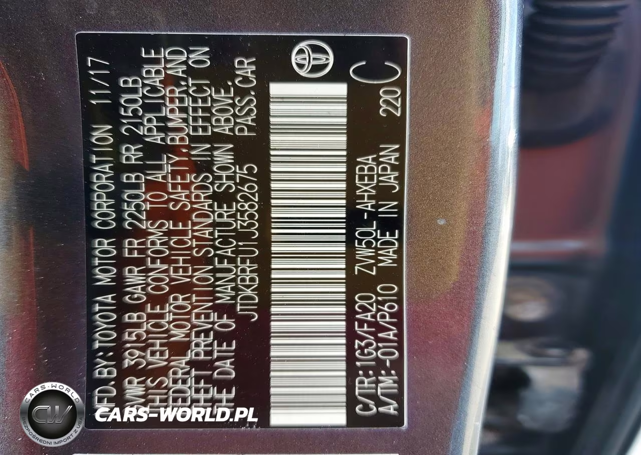 2018 Toyota Prius Two VIN:JTDKBRFU1J3582675 - 12