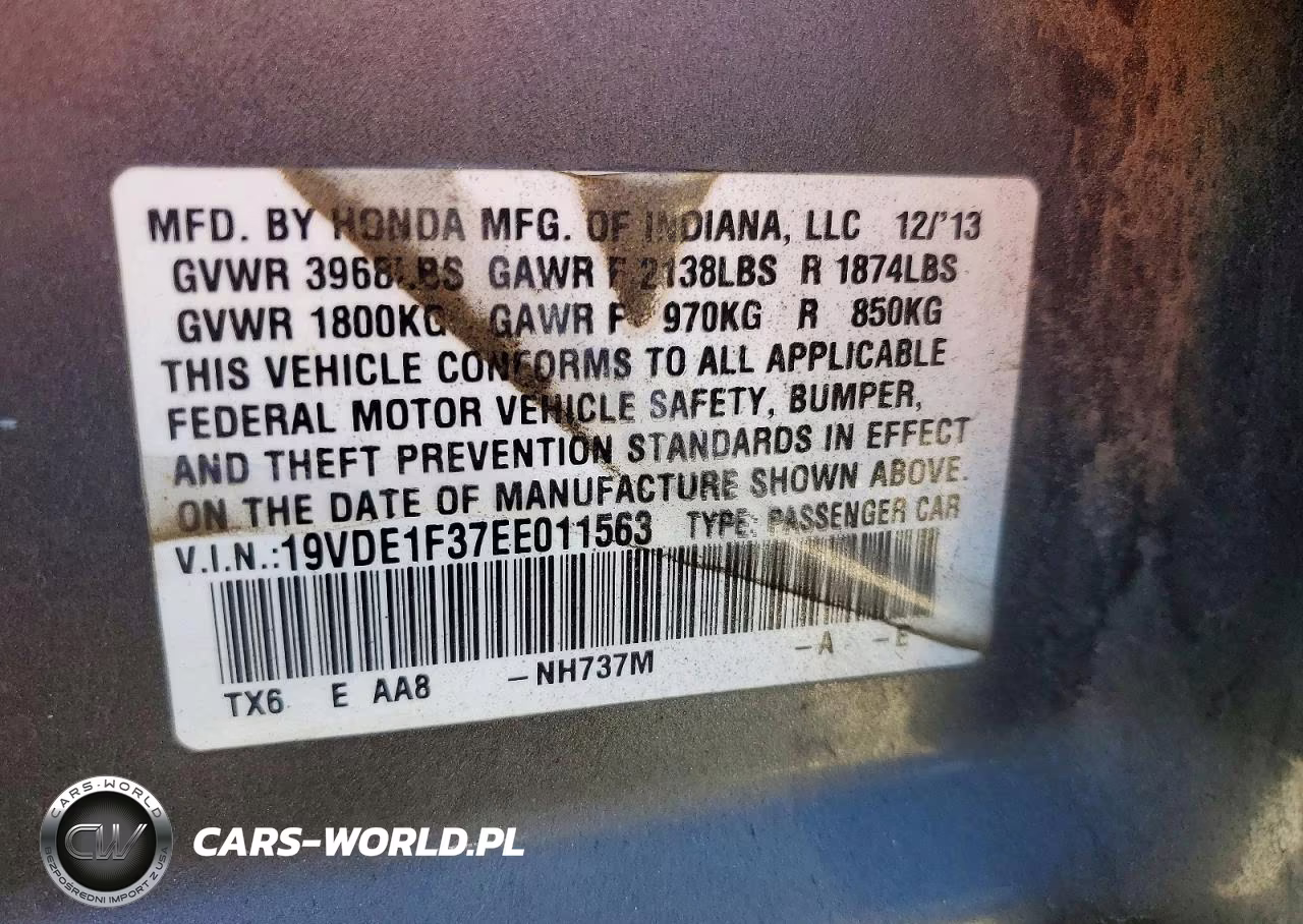 2014 Acura Ilx 20 VIN:19VDE1F37EE011563 - 12