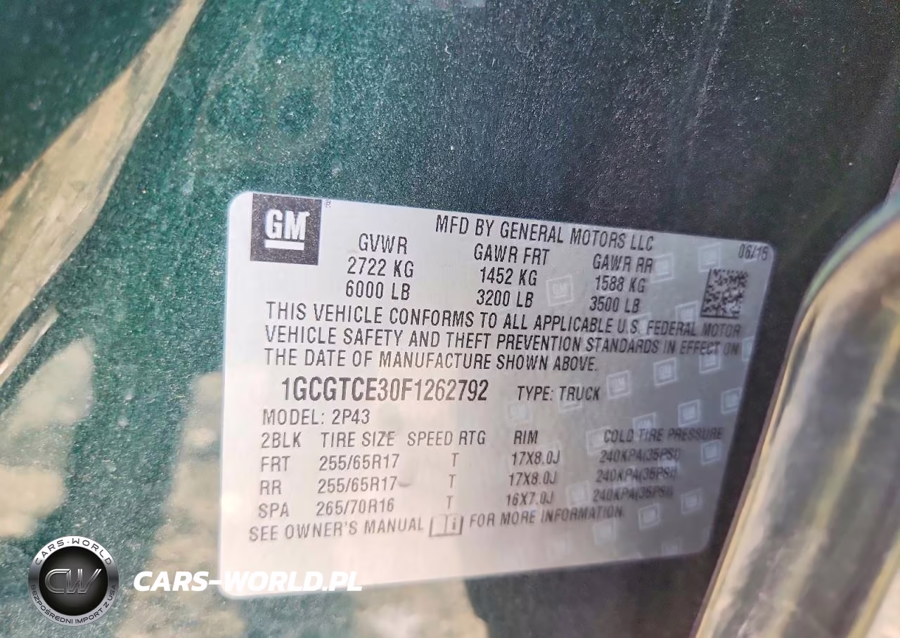 2015 Chevrolet Colorado Z71 VIN:1GCGTCE30F1262792 - 12