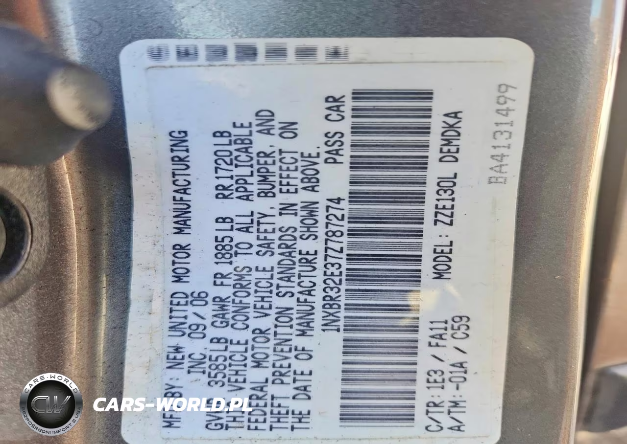 2007 Toyota Corolla Ce VIN:1NXBR32E37Z787274 - 12