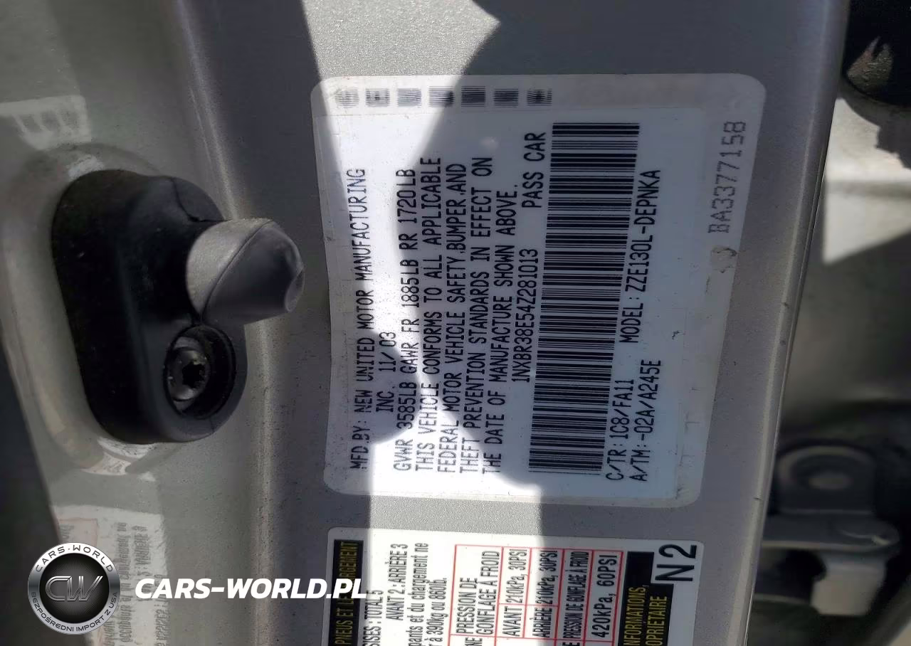 2004 Toyota Corolla Le VIN:1NXBR38E54Z281013 - 12