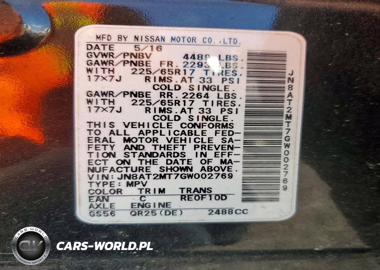 2016 Nissan Rogue S VIN:JN8AT2MT7GW002769 - 13