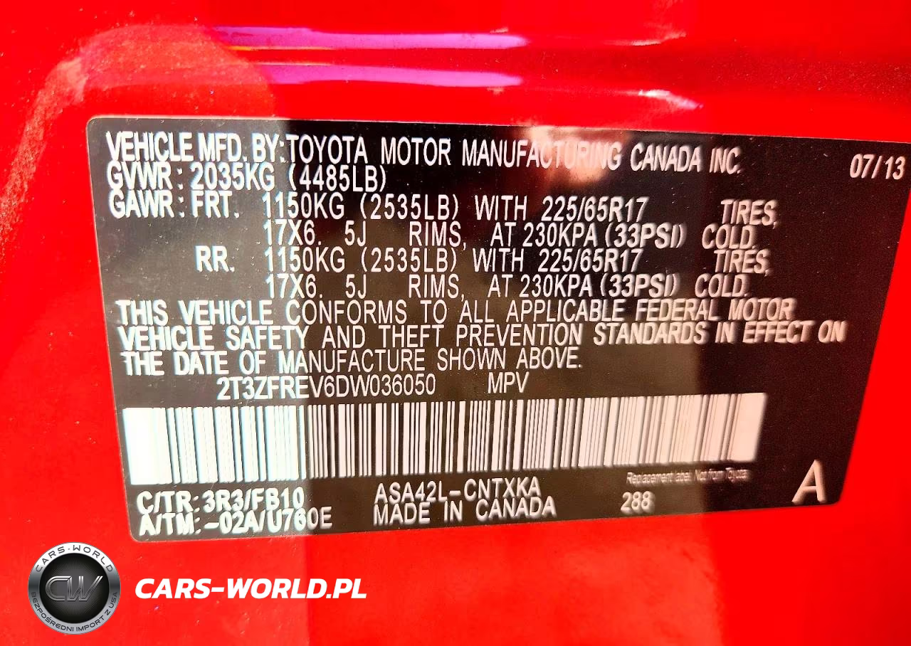 2013 Toyota Rav4 Le VIN:2T3ZFREV6DW036050 - 13