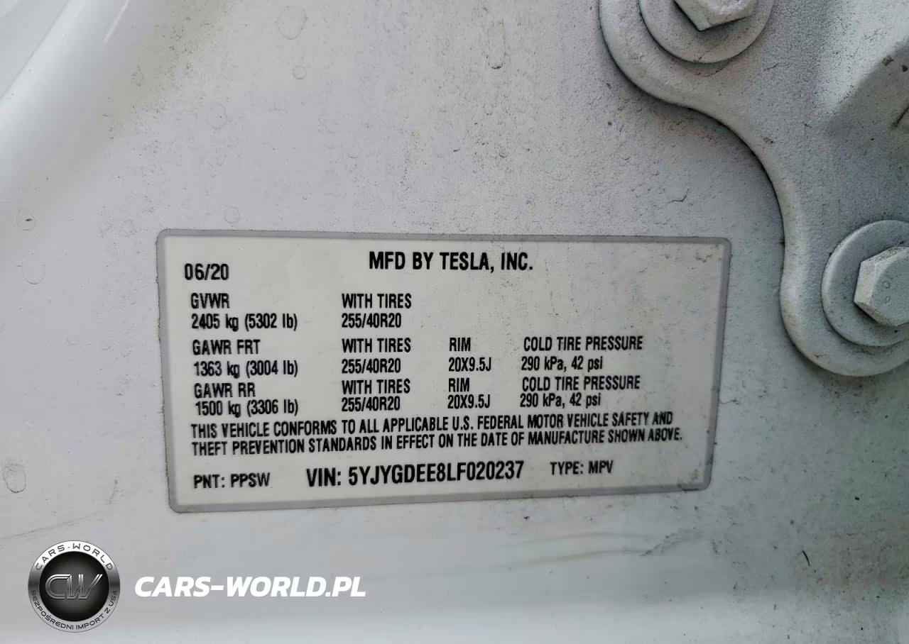 2020 Tesla Model Y VIN:5YJYGDEE8LF020237 - 14
