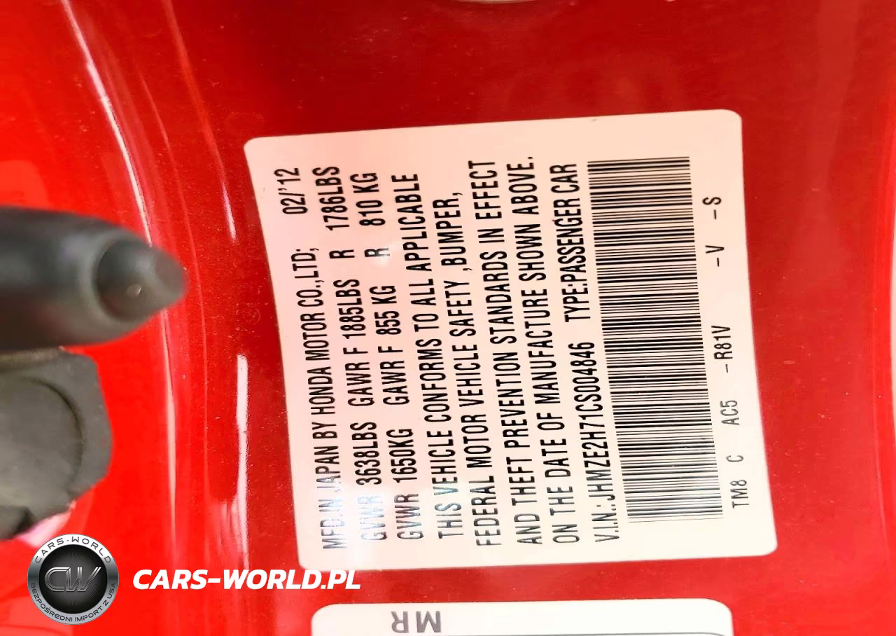 2012 Honda Insight Ex VIN:JHMZE2H71CS004846 - 12