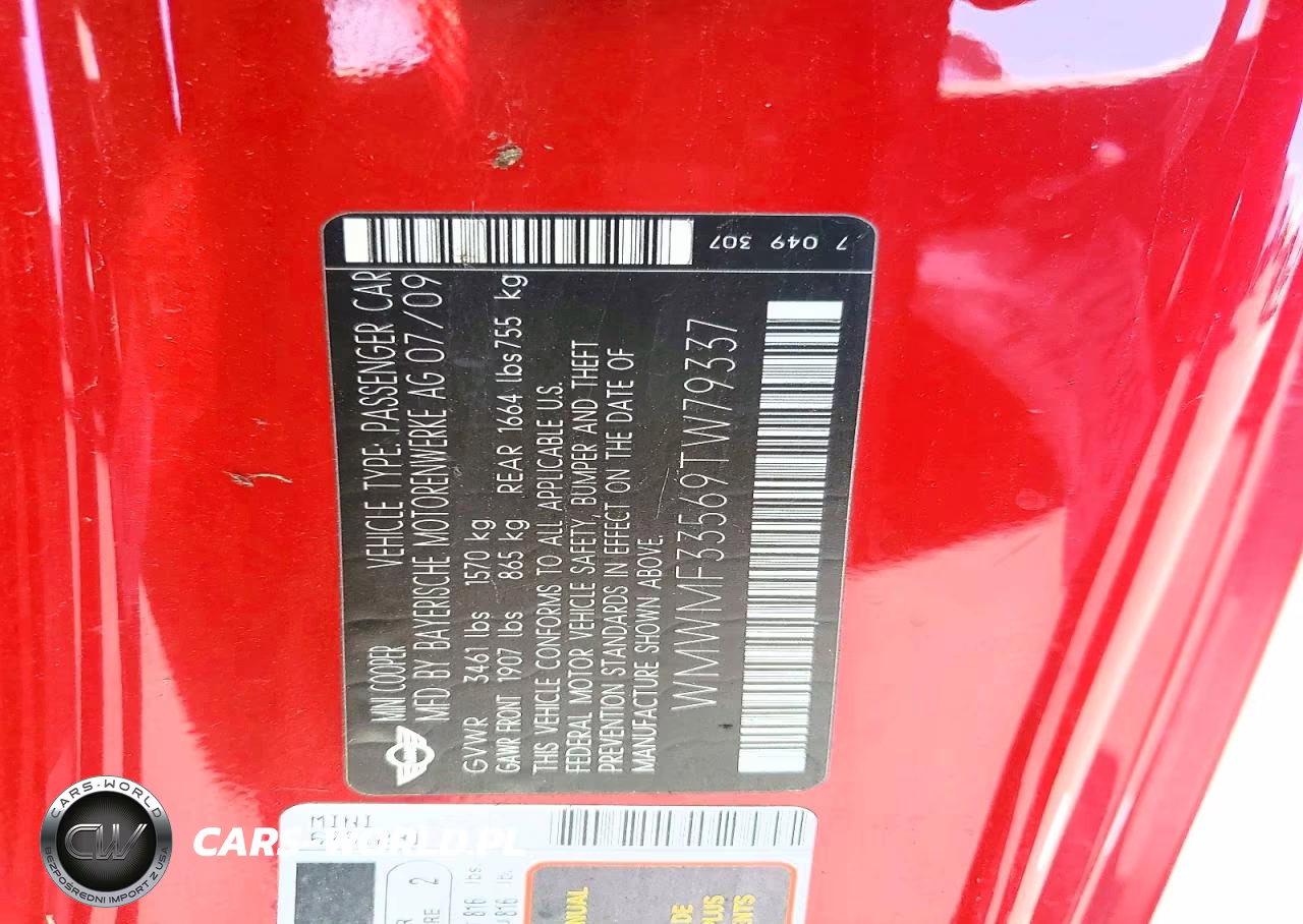 2009 Mini Cooper VIN:WMWMF33569TW79337 - 12