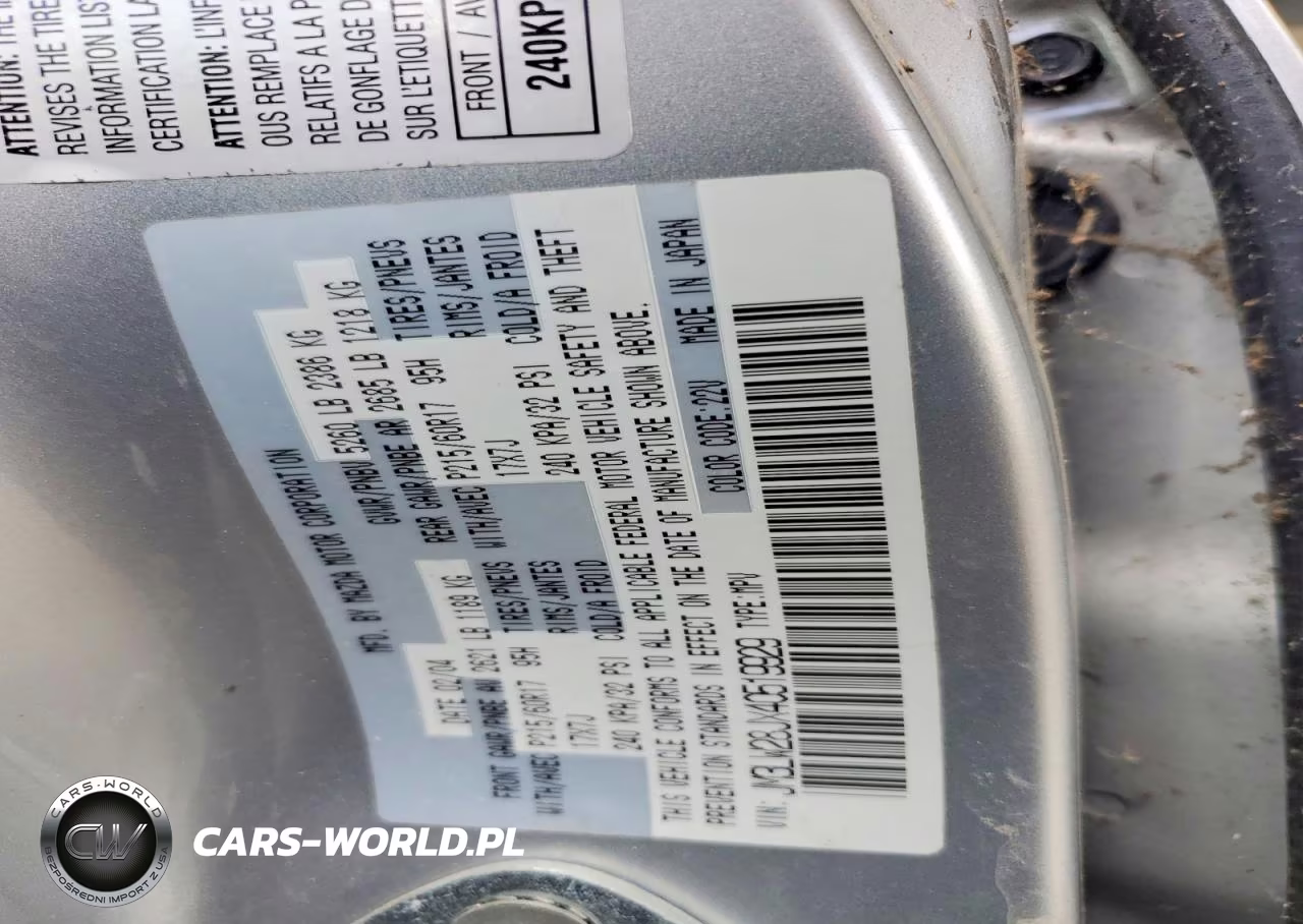2004 Mazda Mpv Wagon VIN:JM3LW28JX40519929 - 12